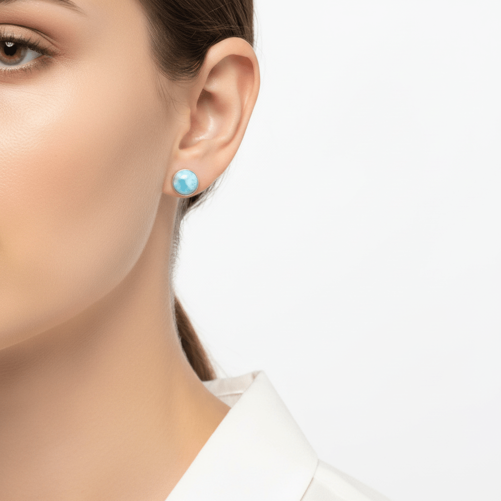 Pendientes Larimar Plata 925 · Piedra de la Atlántida Joyería EspiritualTienda esotérica Málaga - La Tienda de Tata Magic: tienda Esotérica en Málaga